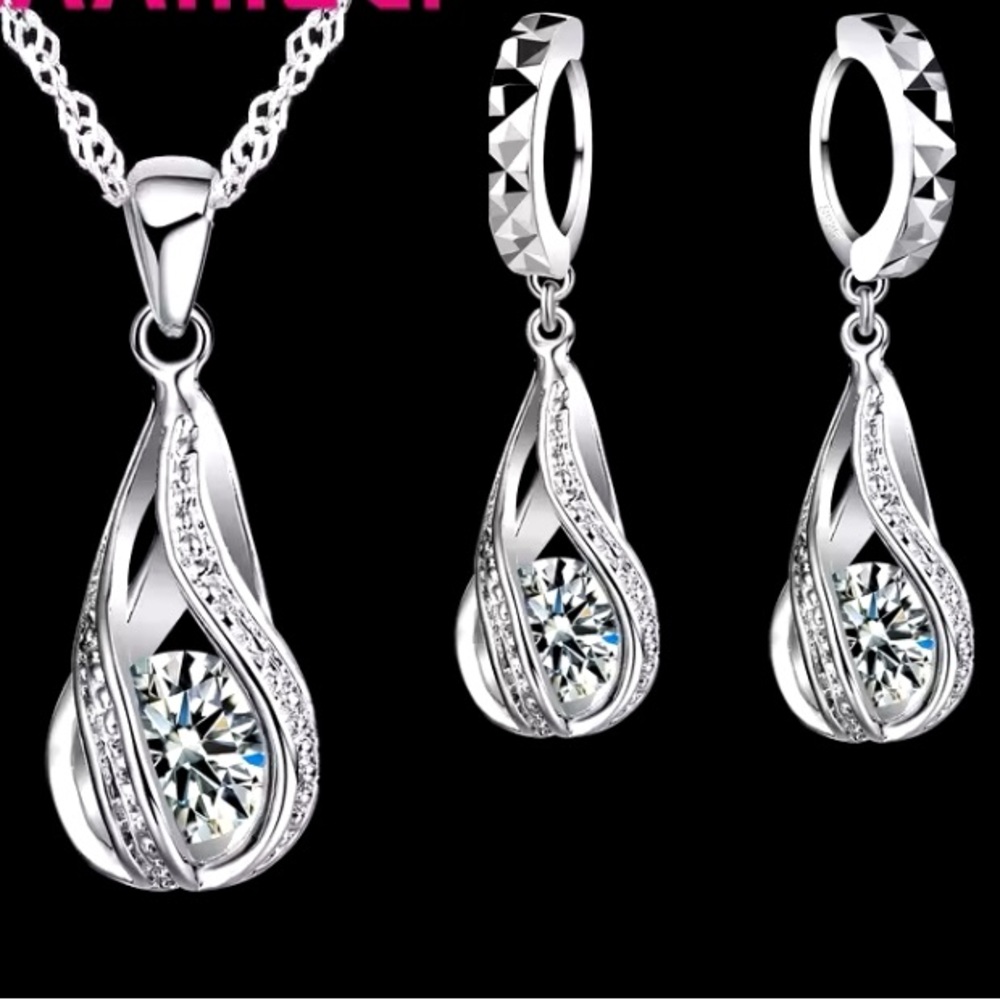 Sterling Silver Cubic Zirconia Jewelry Set